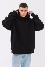 Худи оверсайз утепленный U0404-Black UNISEX - Зображення 6