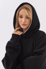 Худи оверсайз утепленный U0404-Black UNISEX - Зображення 4