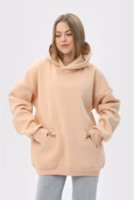 Худи оверсайз утепленный U0404-Cream UNISEX