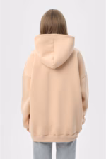 Худи оверсайз утепленный U0404-Cream UNISEX - Зображення 3