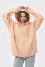 Худи оверсайз утепленный U0404-Cream UNISEX - Зображення 10