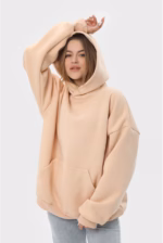 Худи оверсайз утепленный U0404-Cream UNISEX - Зображення 7
