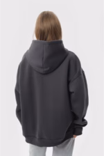 Худи оверсайз утепленный U0404-Dark Grey UNISEX - Зображення 4