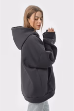 Худи оверсайз утепленный U0404-Dark Grey UNISEX - Зображення 6