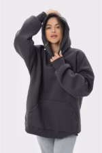 Худи оверсайз утепленный U0404-Dark Grey UNISEX - Зображення 8