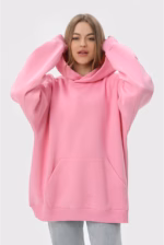 Худи оверсайз утепленный U0404-Pink UNISEX - Зображення 8