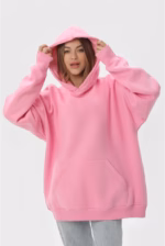 Худи оверсайз утепленный U0404-Pink UNISEX