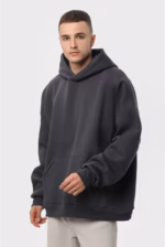 Худи оверсайз утепленный U0404-Dark Grey UNISEX - Зображення 9