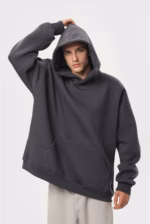 Худи оверсайз утепленный U0404-Dark Grey UNISEX - Зображення 5